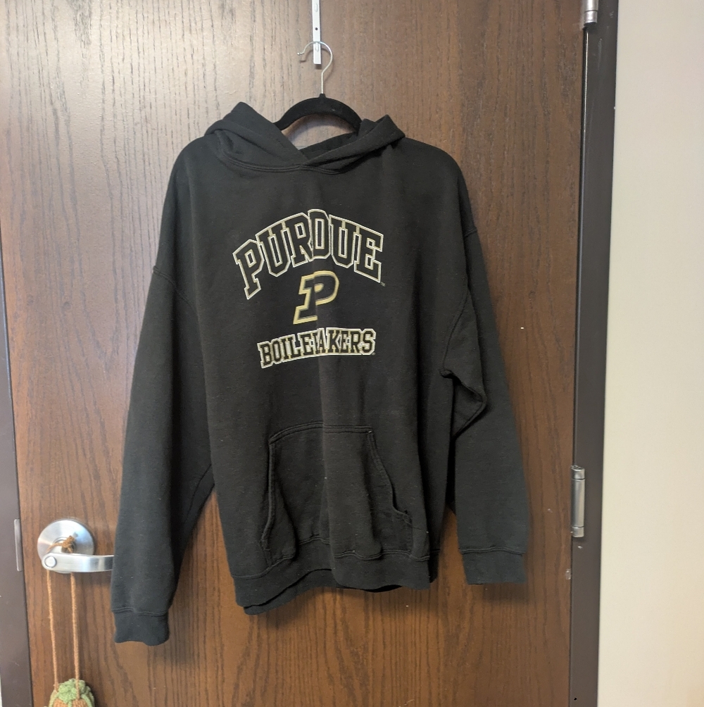 Purdue University Black Sweatshirt Unisex Large Pullover Hoodie